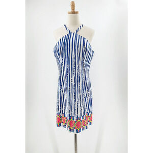 Lilly Pulitzer Womens Lveigh Shift Dress Size 12 Halter Stripped Beachy Tropical